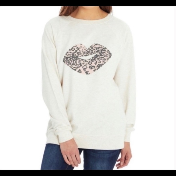 Wildfox Tops - Wildfox Cheetah Lips Sweatshirt